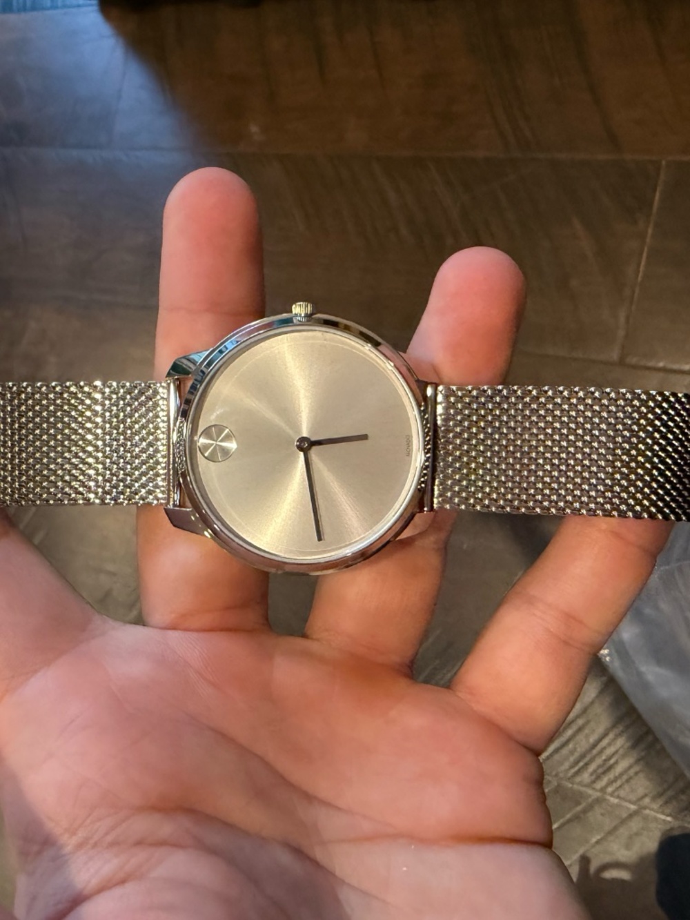 MOVADO SILVER WATCH BOLD